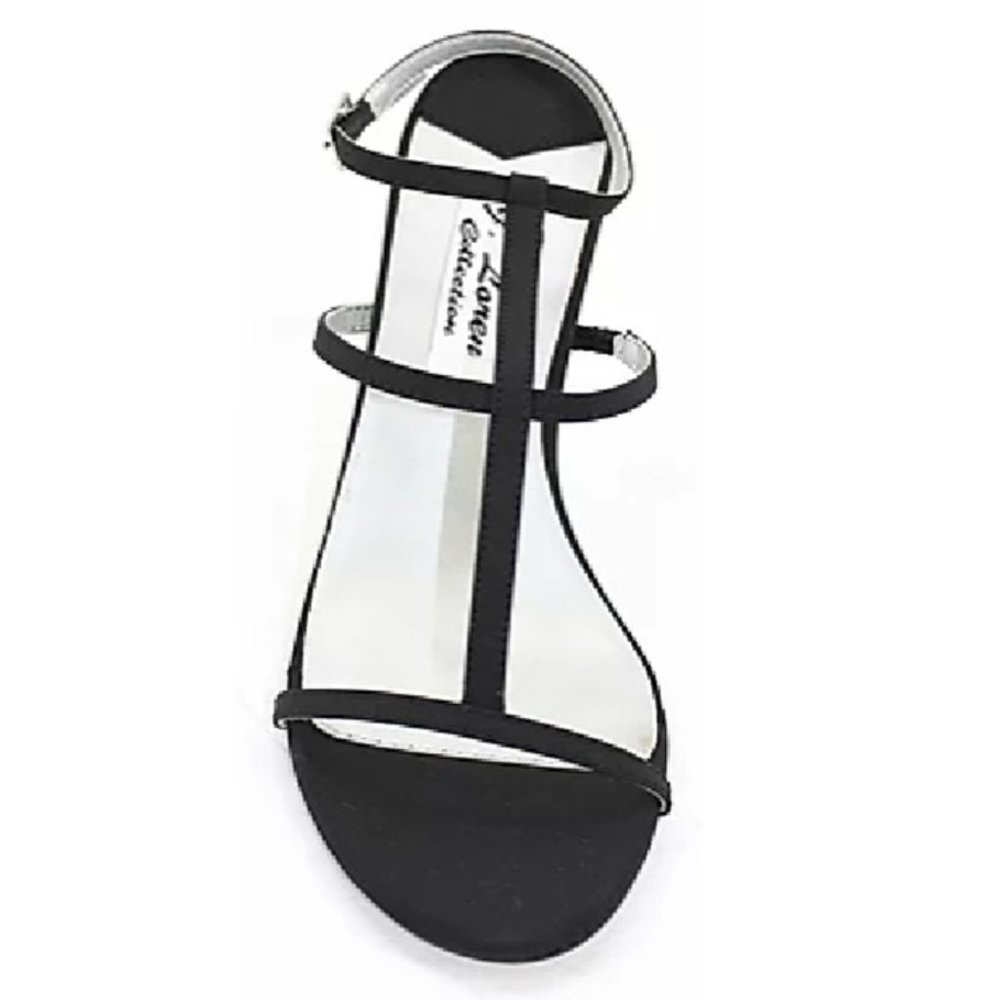 Black Fabric Strappy Formal Heels